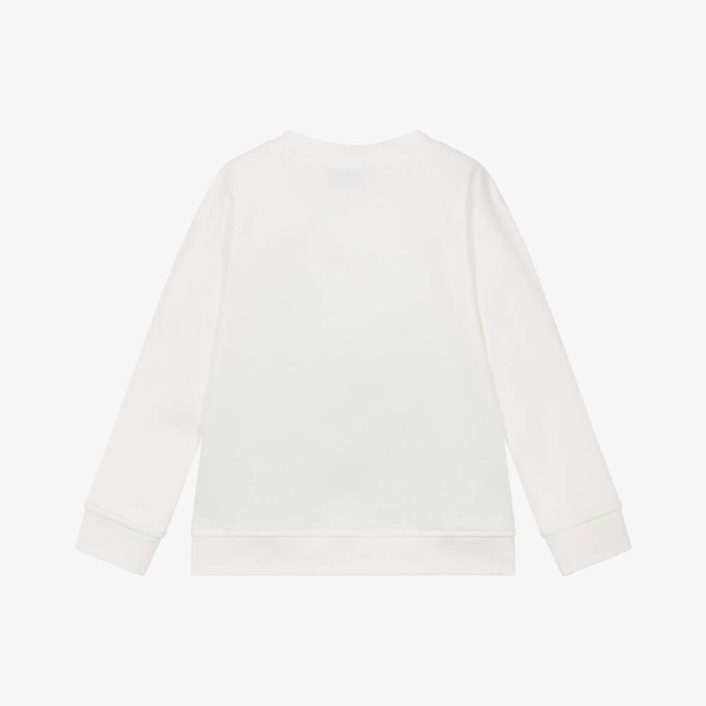Stella McCartney Kids-Boys Ivory Cotton Frog Sweatshirt | Childrensalon