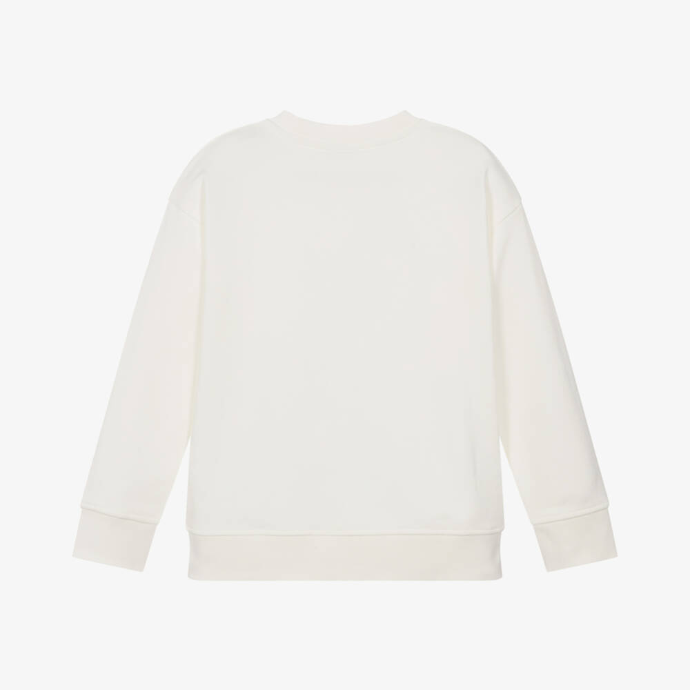 Stella McCartney Kids-Boys Ivory Cotton Skates Logo Sweatshirt | Childrensalon