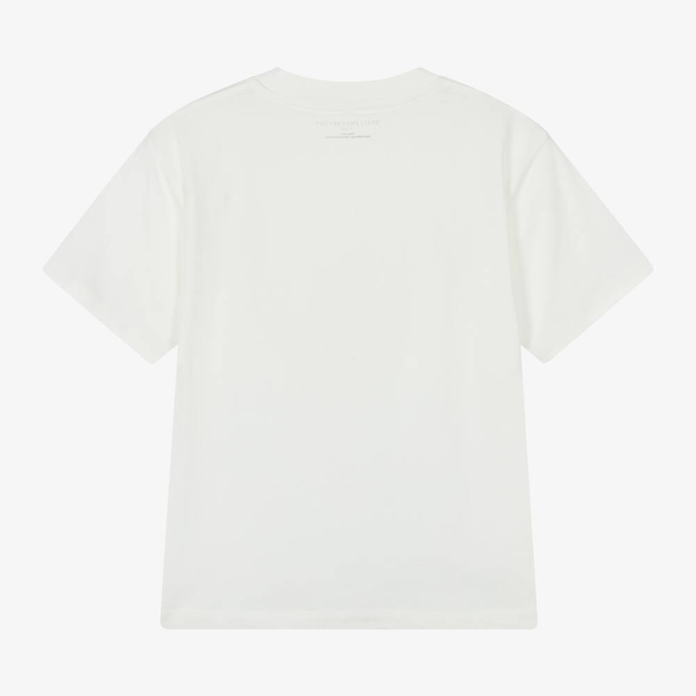 Stella McCartney Kids-Boys Ivory Cotton T-Shirt | Childrensalon
