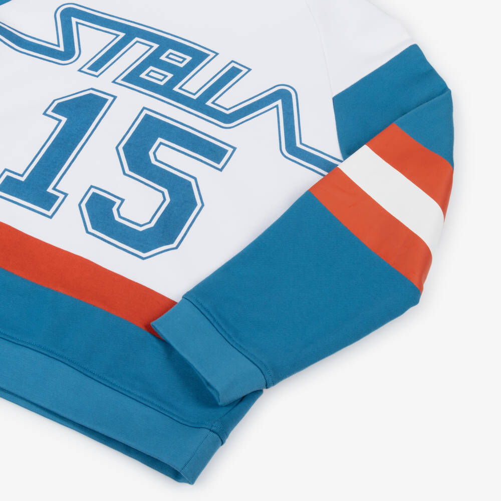 Stella McCartney Kids-Boys Ivory Cotton Varsity Hoodie | Childrensalon