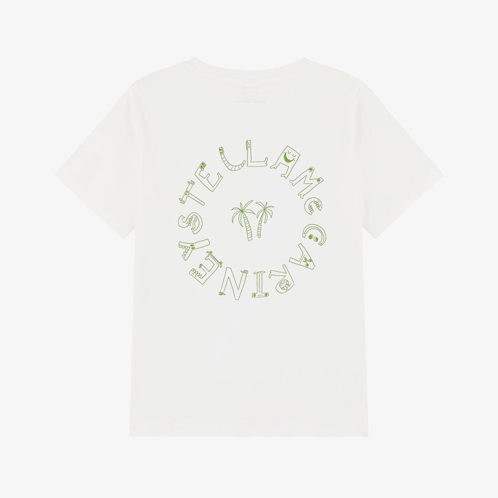 Stella McCartney Kids-Boys Ivory Graphic T-Shirt | Childrensalon