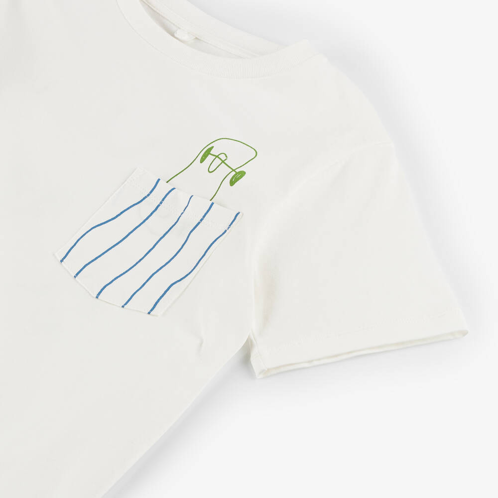 Stella McCartney Kids-Boys Ivory Graphic T-Shirt | Childrensalon