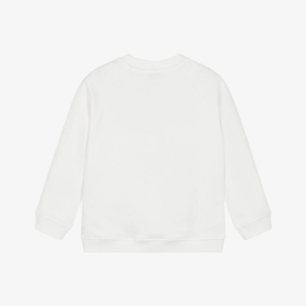 Stella McCartney Kids-Boys Ivory Tennis Ball Logo Cotton Sweatshirt | Childrensalon