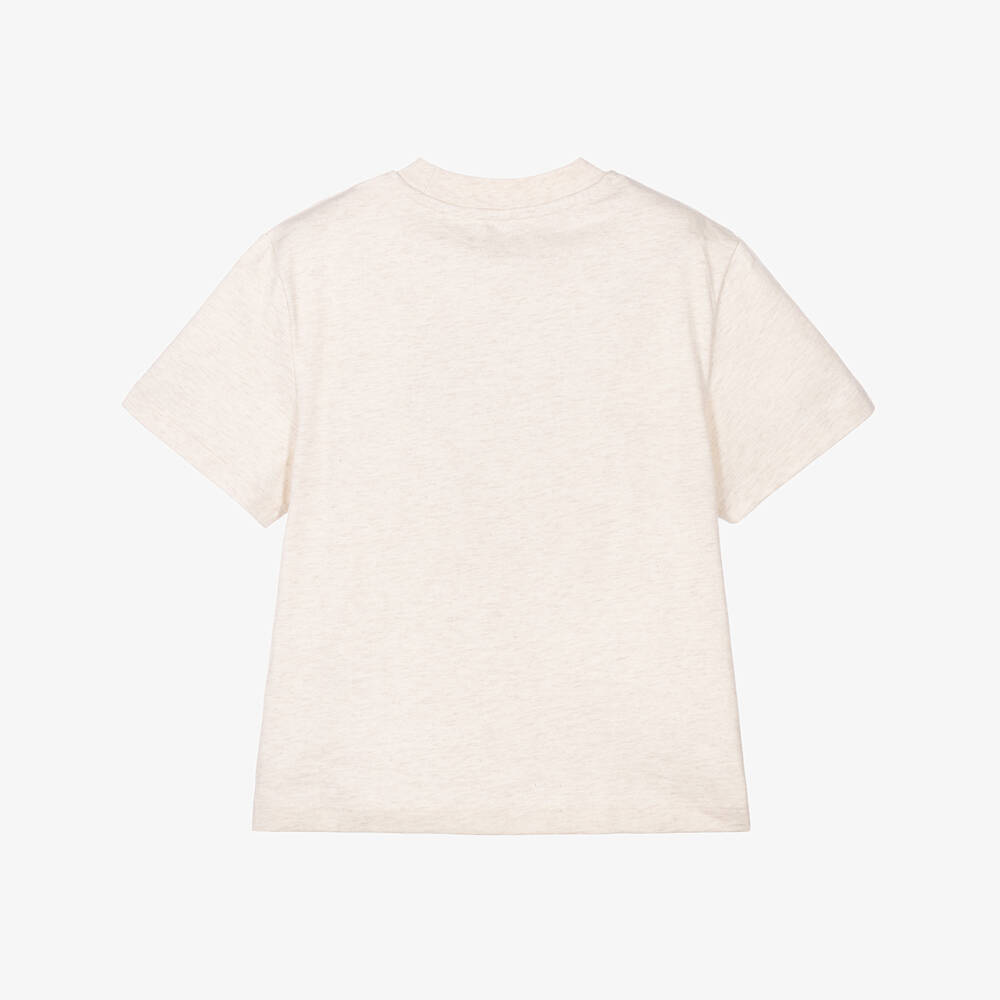 Stella McCartney Kids-Boys Ivory Varsity Animal Print T-Shirt | Childrensalon