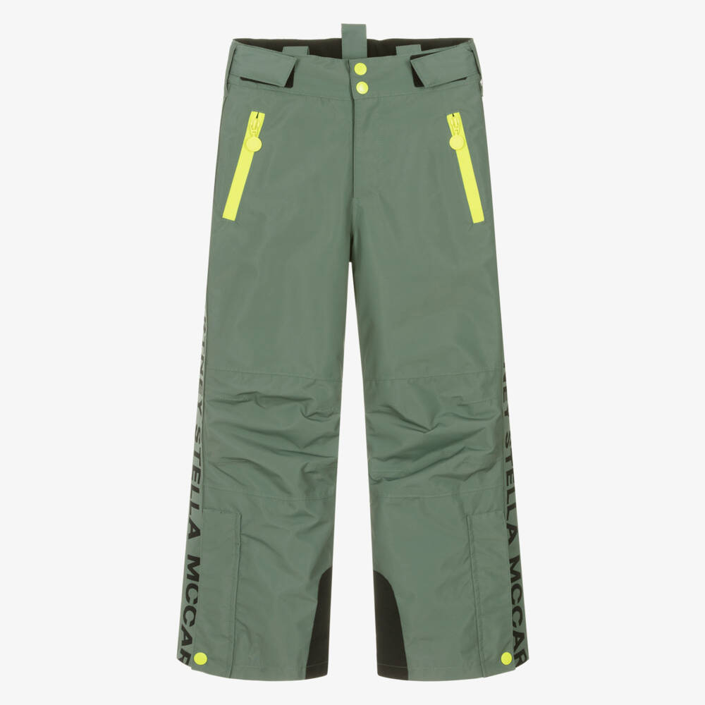 Stella McCartney Kids-بنطلون تزلج تقني لون أخضر كاكي للأولاد | Childrensalon