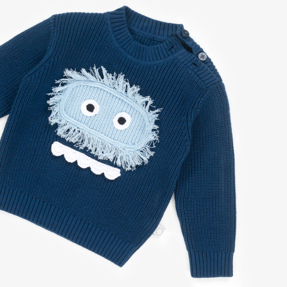 Stella McCartney Kids-كنزة صوفية زرقاء داكنة للأولاد | Childrensalon