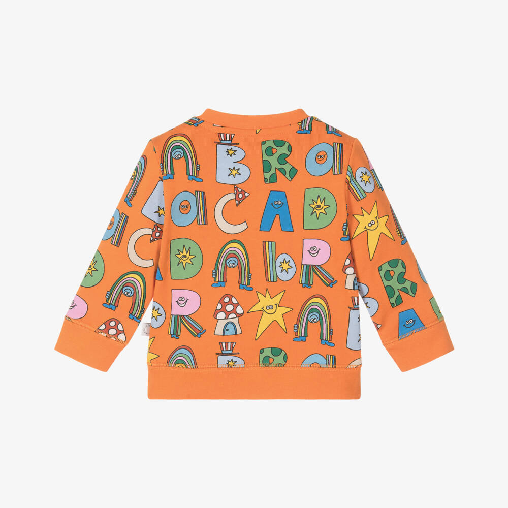 Stella McCartney Kids-Boys Orange Cotton Magical Letters Sweatshirt | Childrensalon