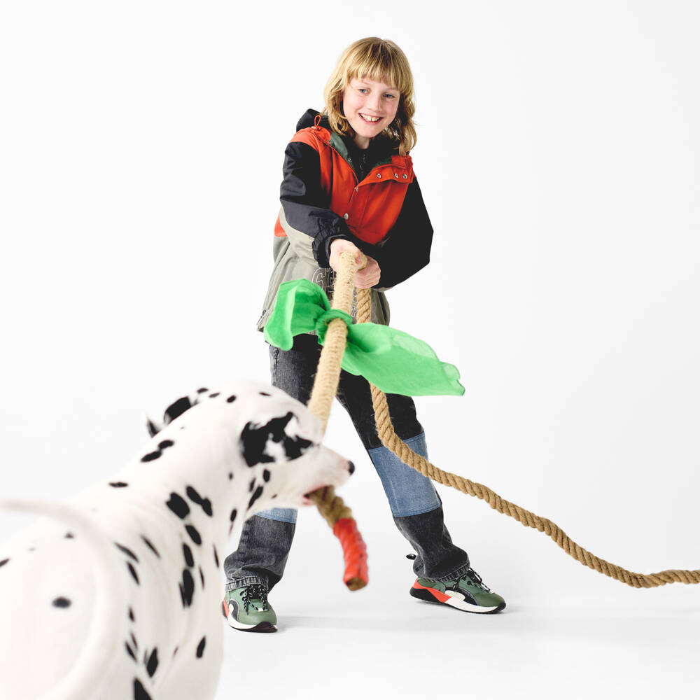 Stella McCartney Kids-Boys Orange & Green Windbreaker Jacket | Childrensalon