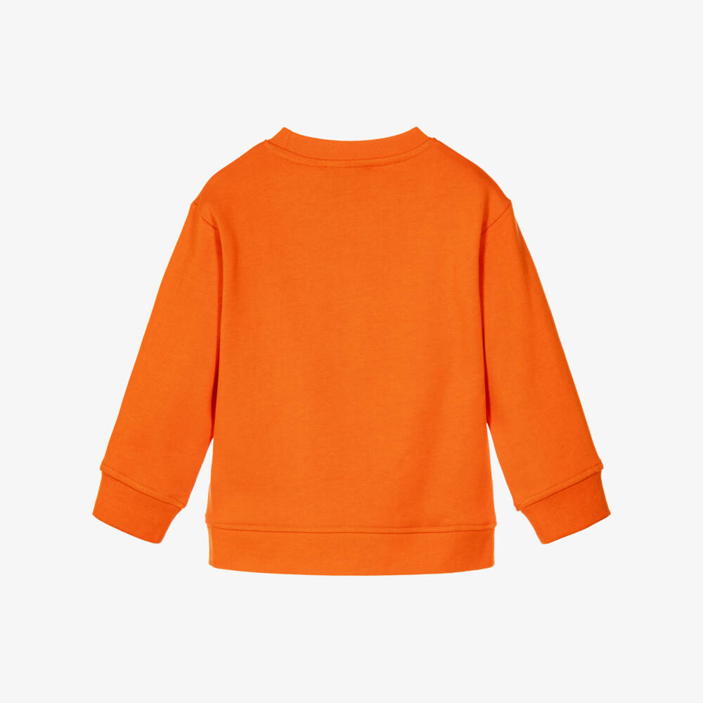 Stella McCartney Kids-Boys Orange Halloween Monster Sweatshirt | Childrensalon