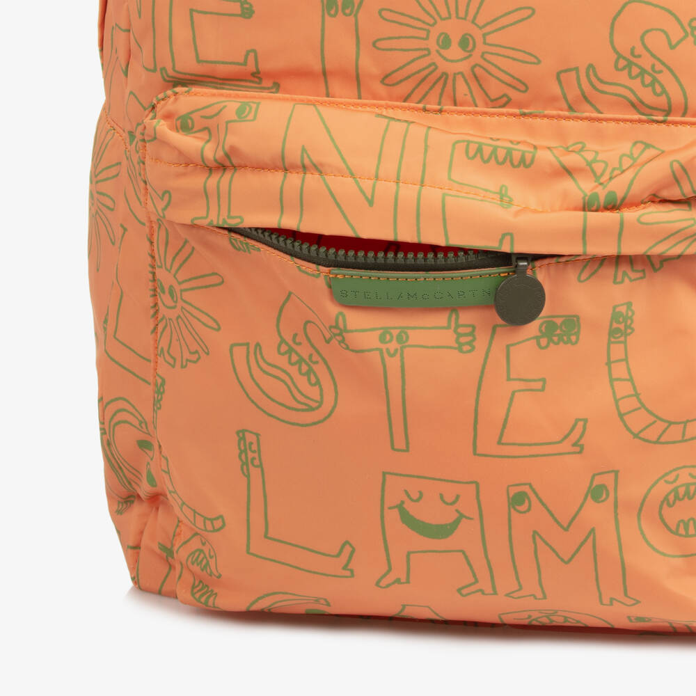 Stella McCartney Kids-Boys Orange Logo Characters Backpack (41cm) | Childrensalon