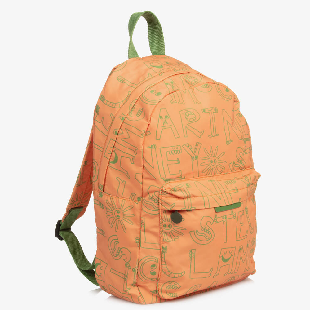 Stella McCartney Kids-Boys Orange Logo Characters Backpack (41cm) | Childrensalon