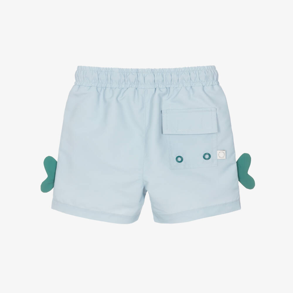 Stella McCartney Kids-شورت سباحة بشعار حوت لون أزرق فاتح للأولاد | Childrensalon