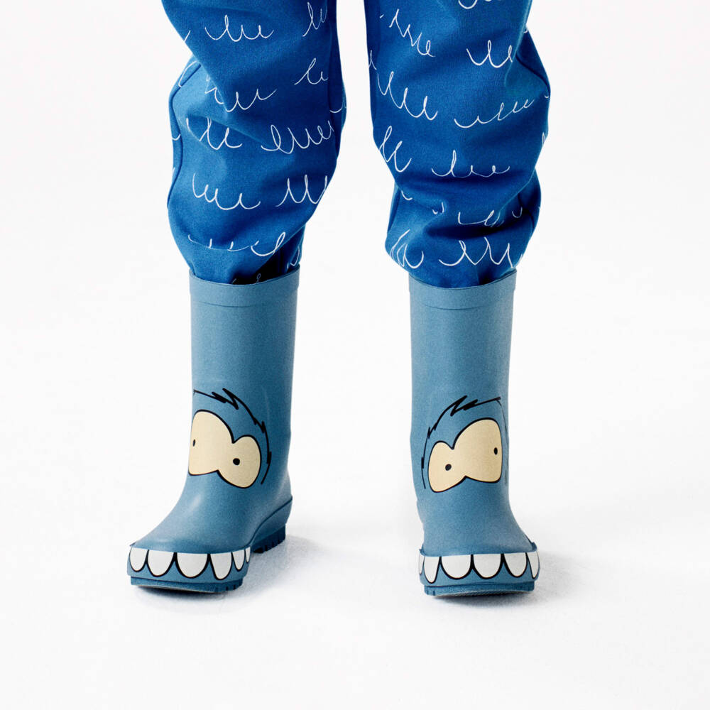 Stella McCartney Kids-Boys Playful Blue Yeti Boots | Childrensalon
