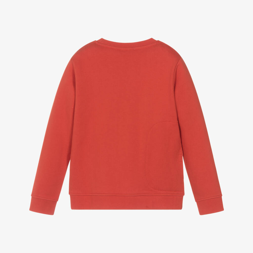 Stella McCartney Kids-Boys Red Cotton Interactive Santa Sweatshirt | Childrensalon