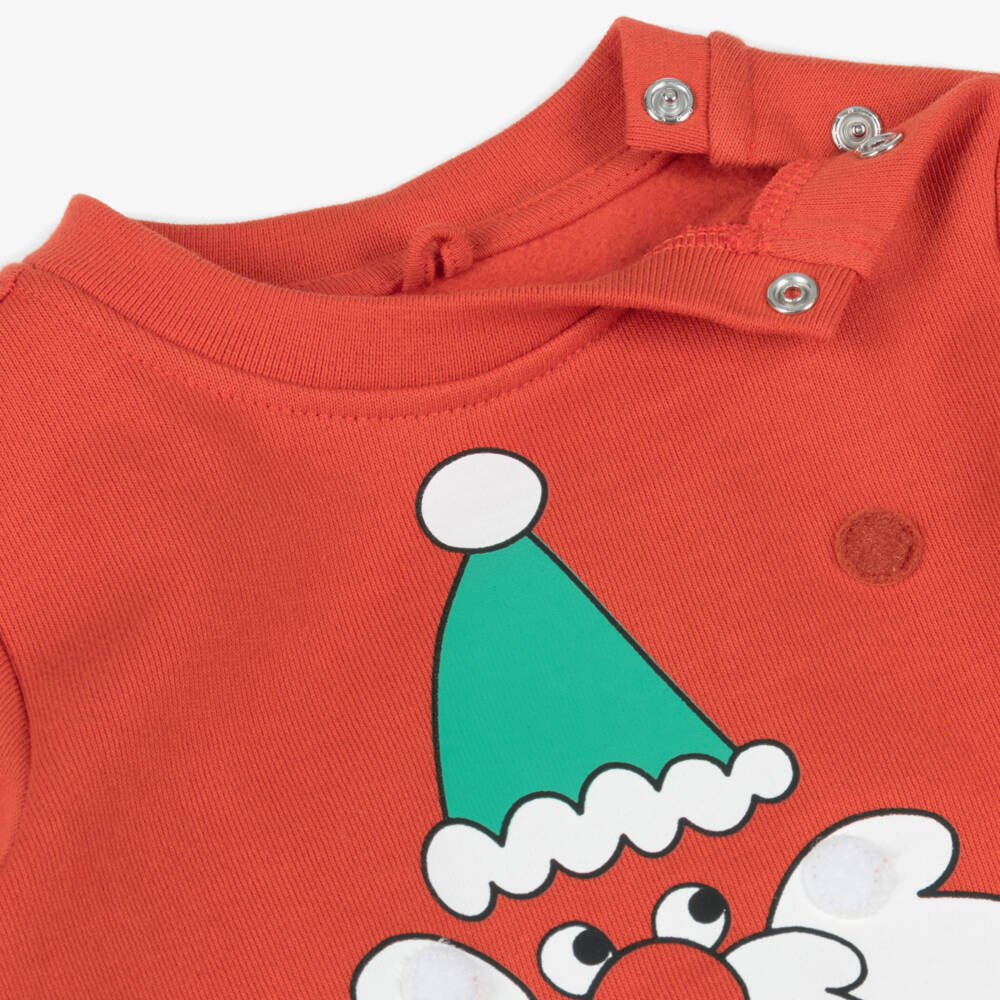Stella McCartney Kids-سويتشيرت قطن بتصميم سانتا لون أحمرللأولاد | Childrensalon