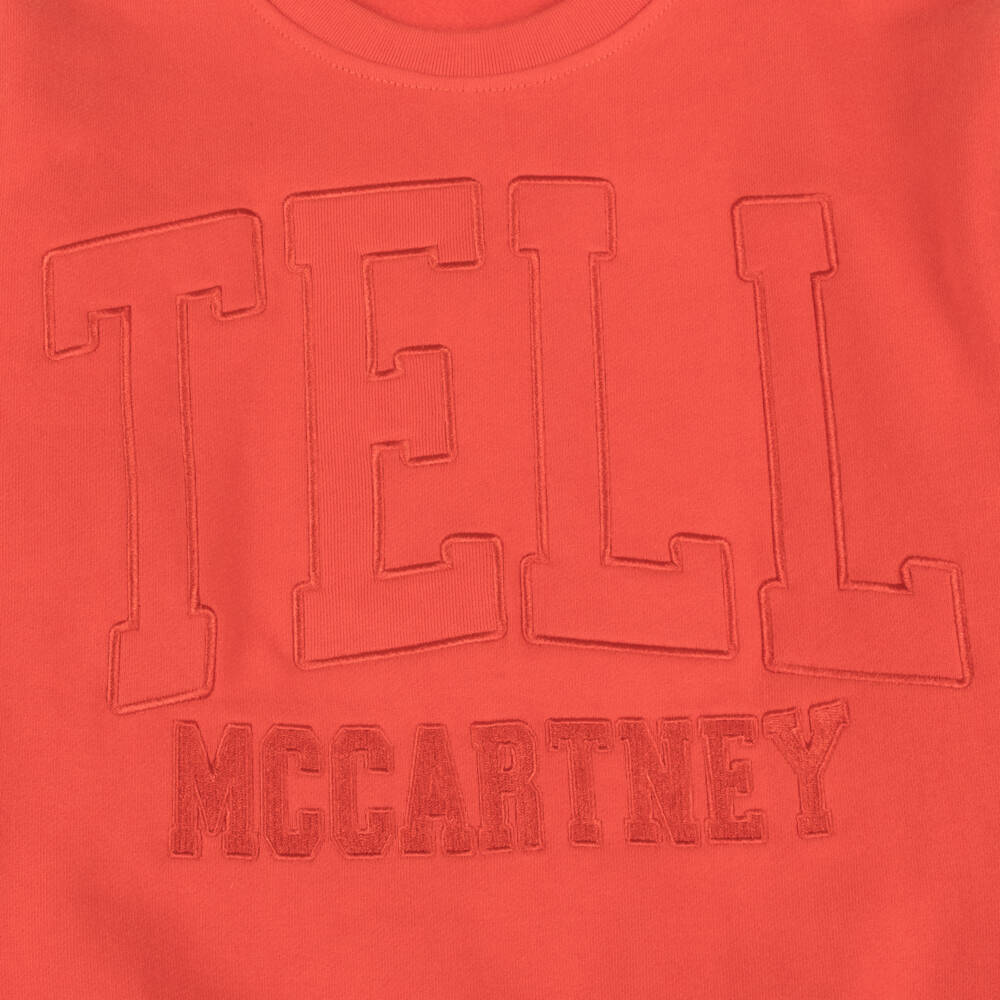 Stella McCartney Kids-Boys Red Cotton Sweatshirt With Embroidered Logo | Childrensalon