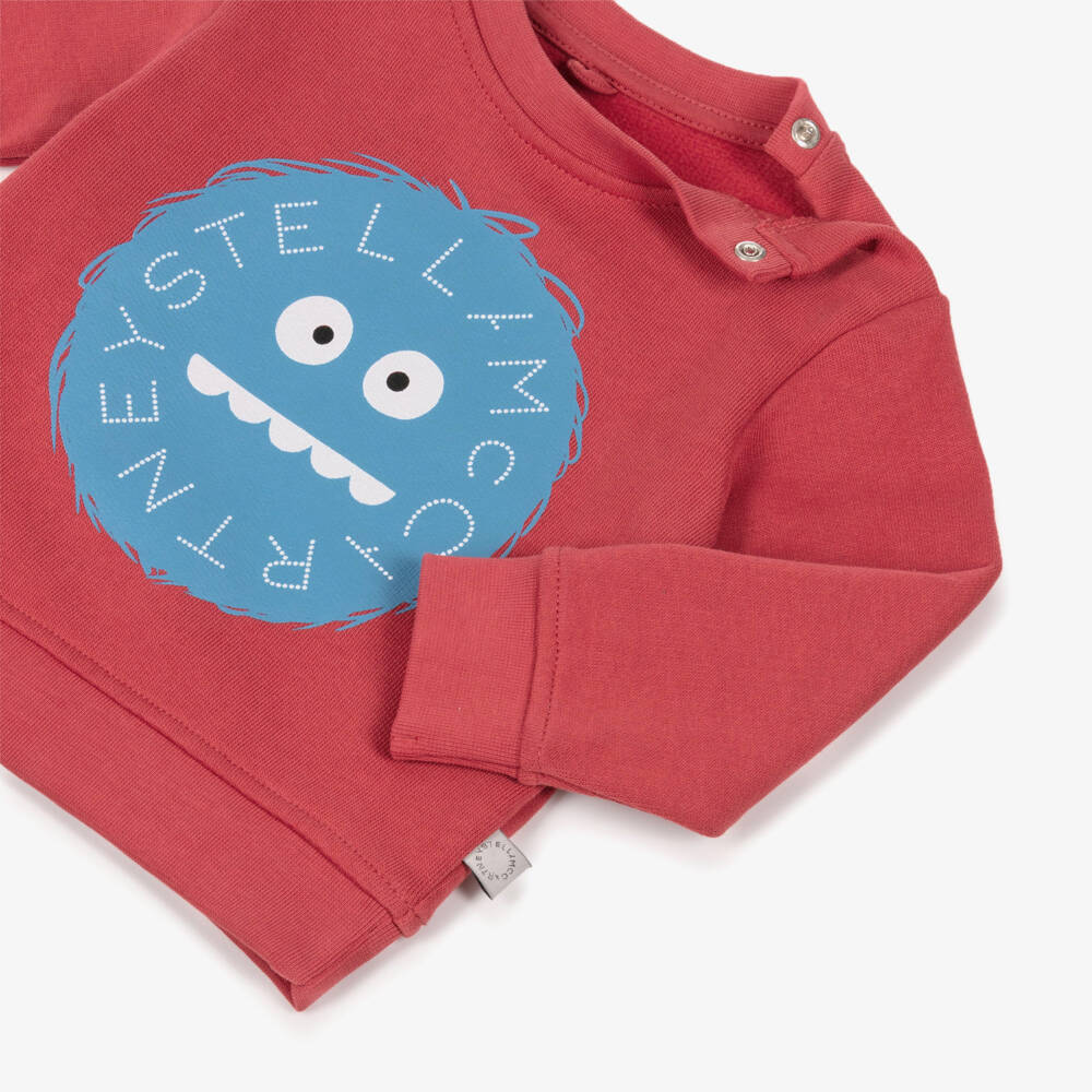 Stella McCartney Kids-سويتشيرت بطبعة ييتي قطن لون أحمر للأولاد | Childrensalon