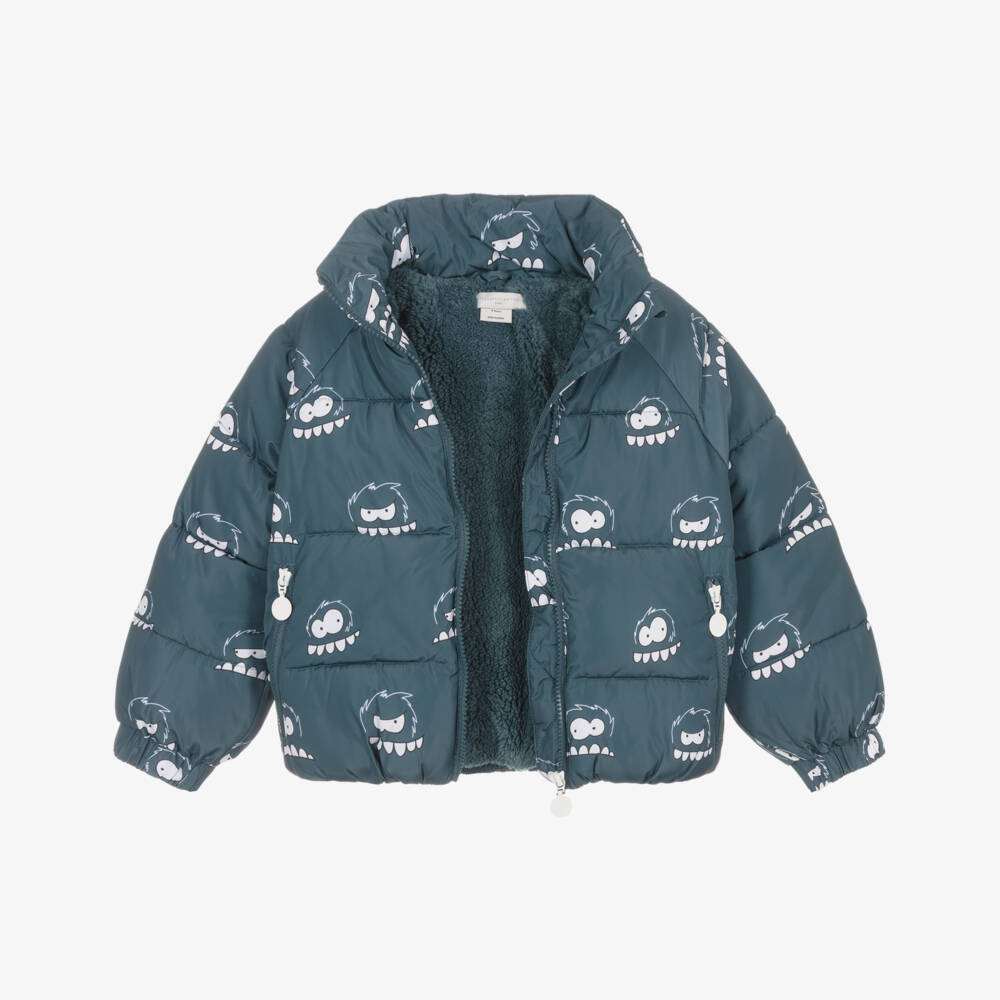 Stella McCartney Kids-Boys Teal Yeti Print Puffer | Childrensalon