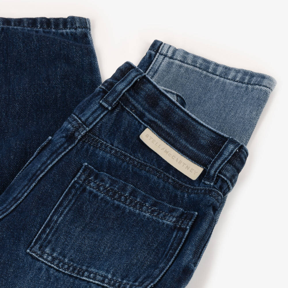 Stella McCartney Kids-Boys Two-Tone Blue Denim Jeans | Childrensalon