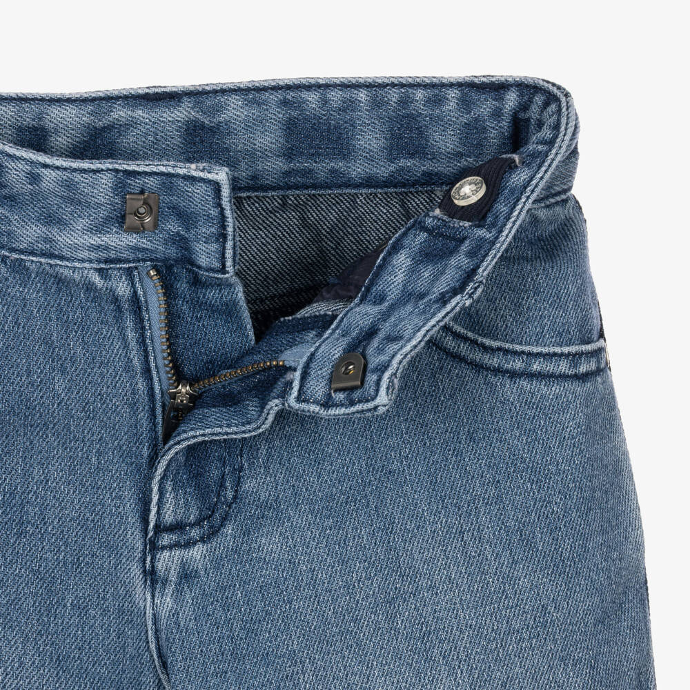 Stella McCartney Kids-Boys Two-Tone Blue Denim Jeans | Childrensalon