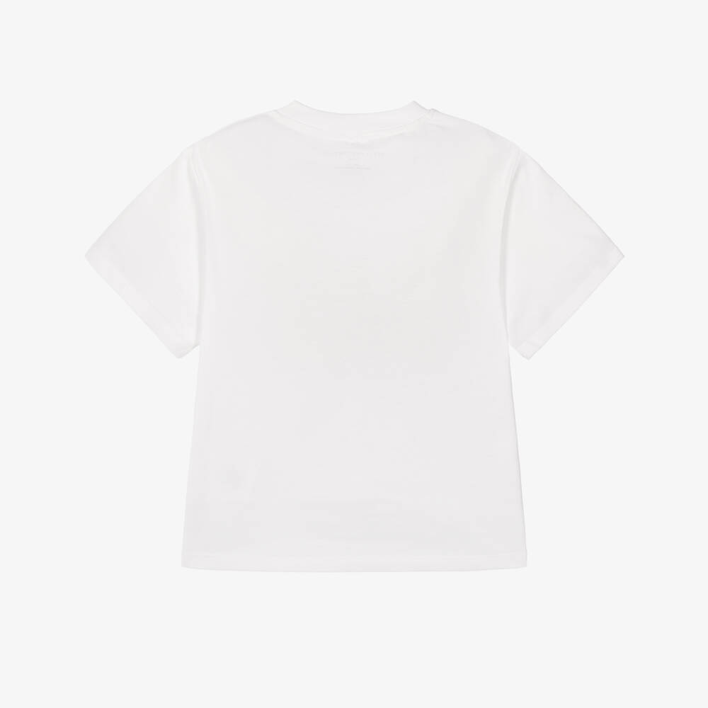 Stella McCartney Kids-Boys White Cotton Desert Landscape T-Shirt | Childrensalon