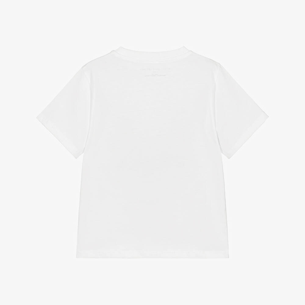 Stella McCartney Kids-Boys White Cotton Horse & Logo T-Shirt | Childrensalon