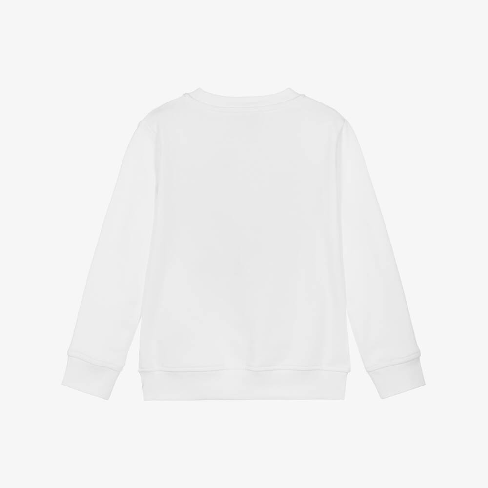 Stella McCartney Kids-Boys White Cotton Sweatshirt with Whale Graphic | Childrensalon