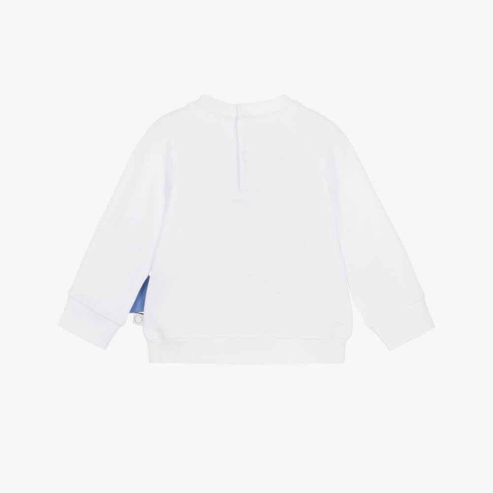 Stella McCartney Kids-Boys White Cotton Whale Motif Sweatshirt | Childrensalon