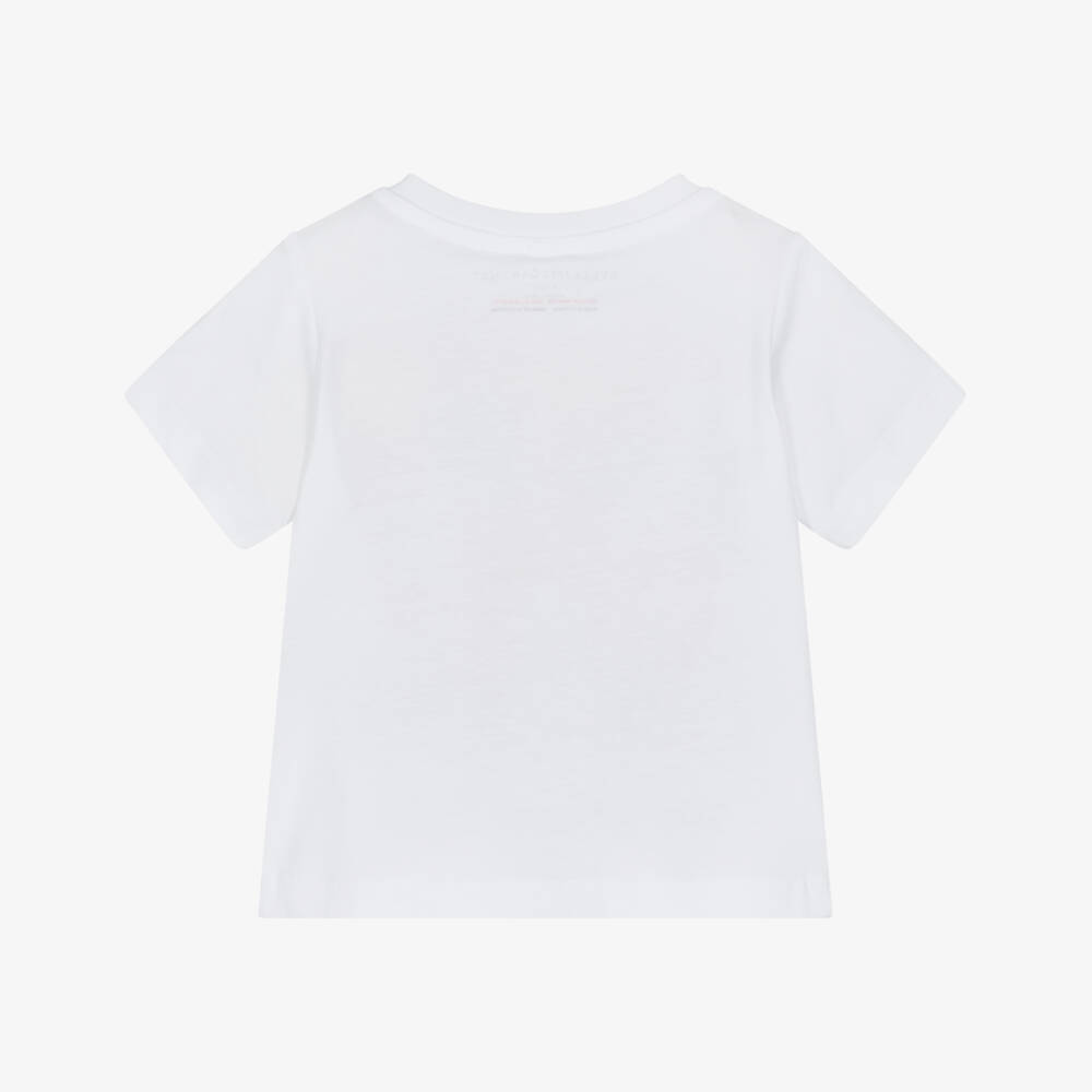 Stella McCartney Kids-Boys White Cotton Whale Print T-Shirt | Childrensalon