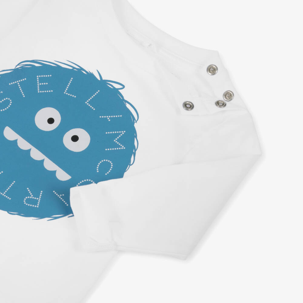 Stella McCartney Kids-Белый хлопковый топ с йети для мальчиков | Childrensalon