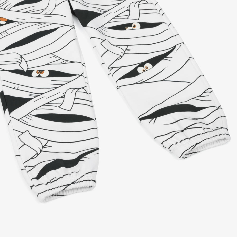 Stella McCartney Kids-بنطلون رياضي أبيض للأولاد بتصميم مومياء للهالوين | Childrensalon