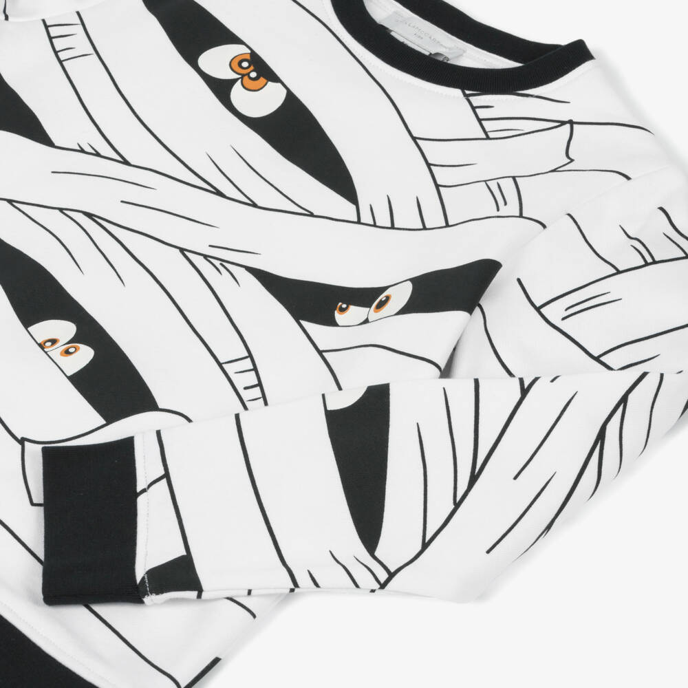 Stella McCartney Kids-Boys White Halloween Mummy Sweatshirt | Childrensalon
