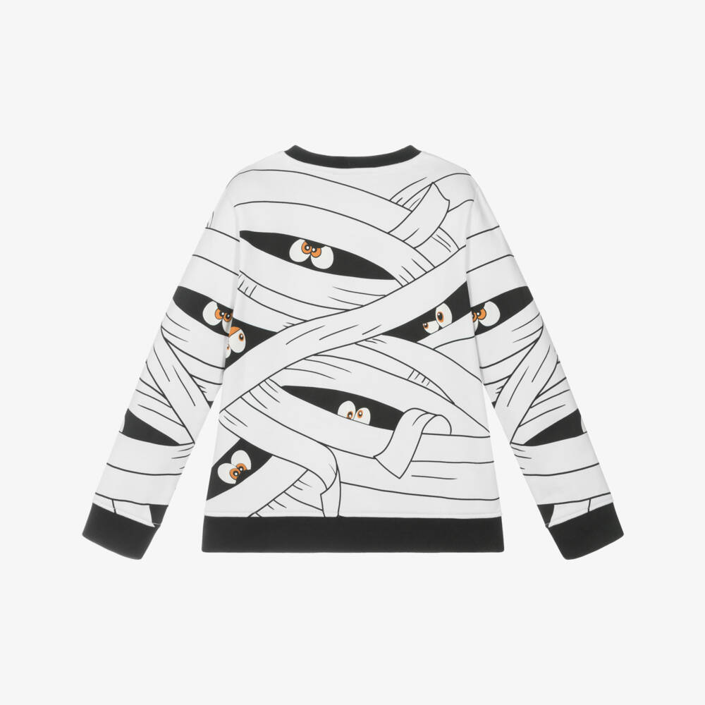 Stella McCartney Kids-Boys White Halloween Mummy Sweatshirt | Childrensalon