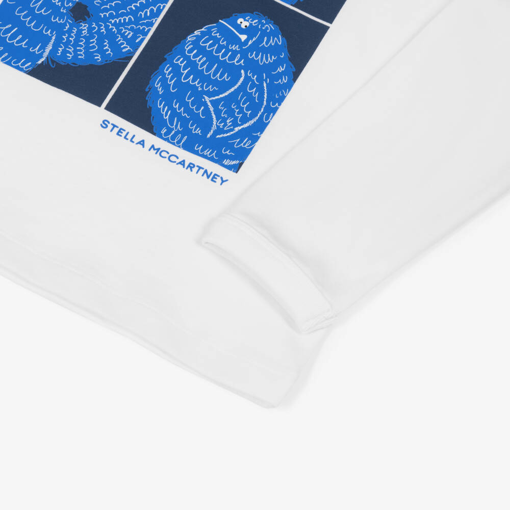 Stella McCartney Kids-Белый лонгслив с йети для мальчиков | Childrensalon