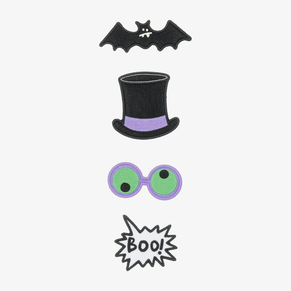 Stella McCartney Kids-Boys White Monster T-Shirt with Halloween Velcro Patches | Childrensalon
