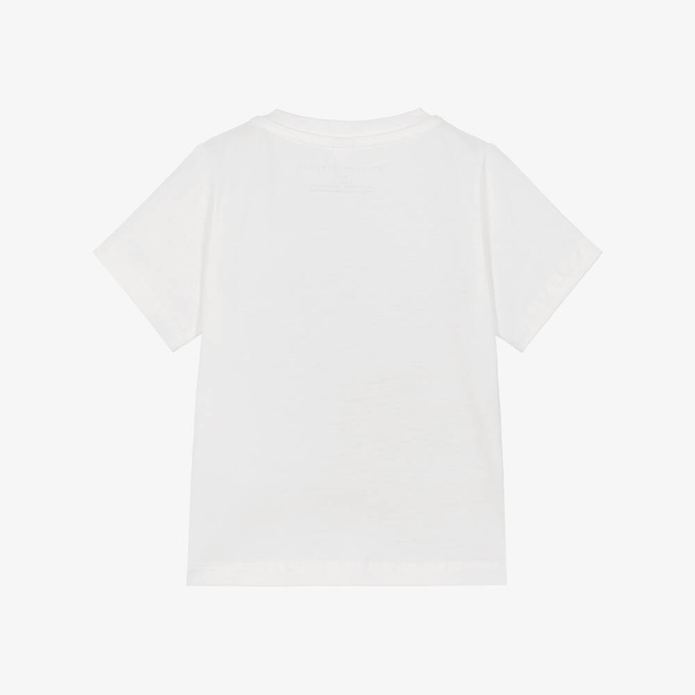 Stella McCartney Kids-Boys White Superhero Logo T-Shirt | Childrensalon