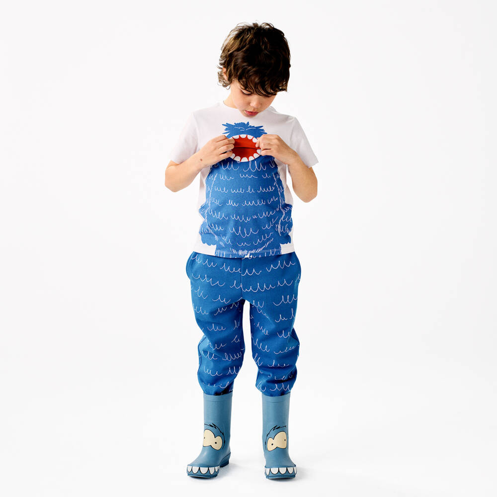 Stella McCartney Kids-Футболка из хлопка с белым йети для мальчиков | Childrensalon