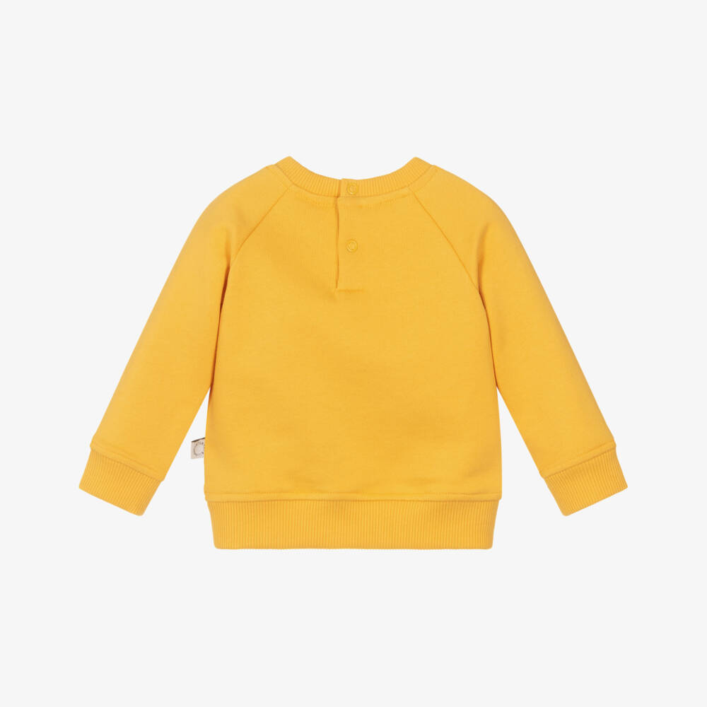 Stella McCartney Kids-Boys Yellow Cotton Music Note Sweatshirt | Childrensalon