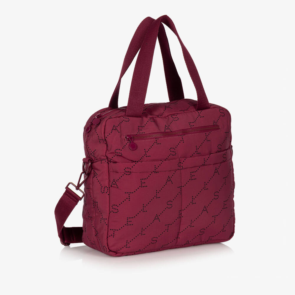 Stella McCartney Kids-Burgundy Padded Baby Changing Bag (30cm) | Childrensalon