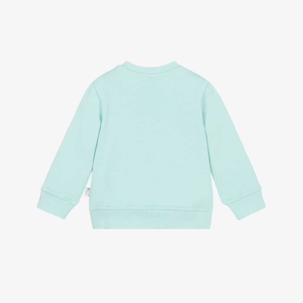 Stella McCartney Kids-Girls Aqua Blue Cotton Starfish Sweatshirt | Childrensalon