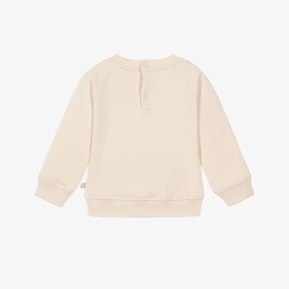 Stella McCartney Kids-Girls Beige Cotton Sweatshirt with Horse Logo | Childrensalon