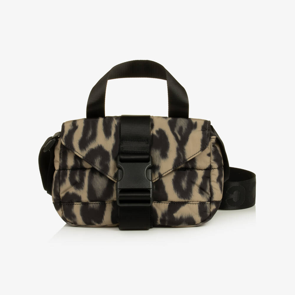 Stella McCartney Kids-Girls Beige Leopard Print Quilted Bag (20cm) | Childrensalon
