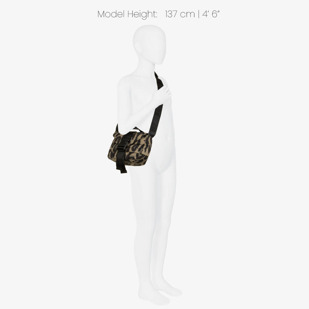 Stella McCartney Kids-Girls Beige Leopard Print Quilted Bag (20cm) | Childrensalon