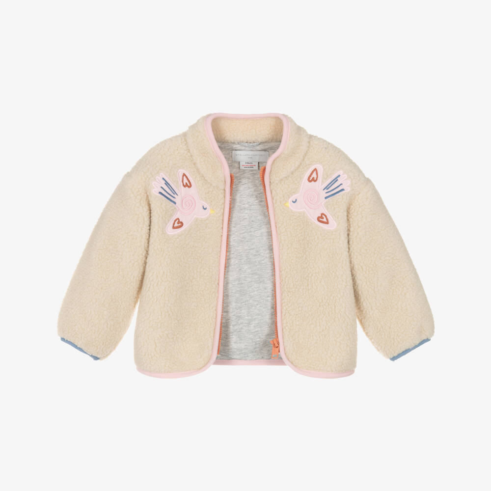 Stella McCartney Kids-جاكيت فليس شيربا لون بيج للبنات | Childrensalon
