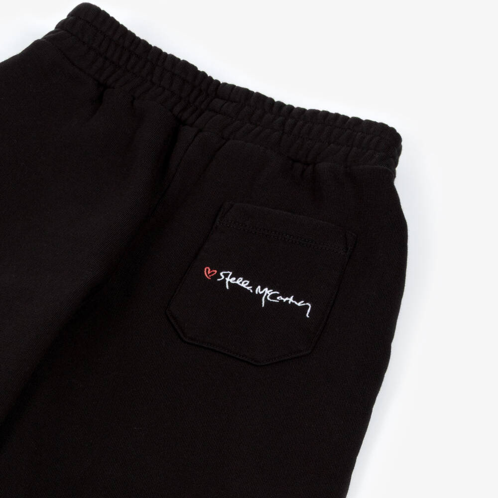 Stella McCartney Kids-بدلة رياضية بشعار مطرز قطن لون أسود للبنات | Childrensalon