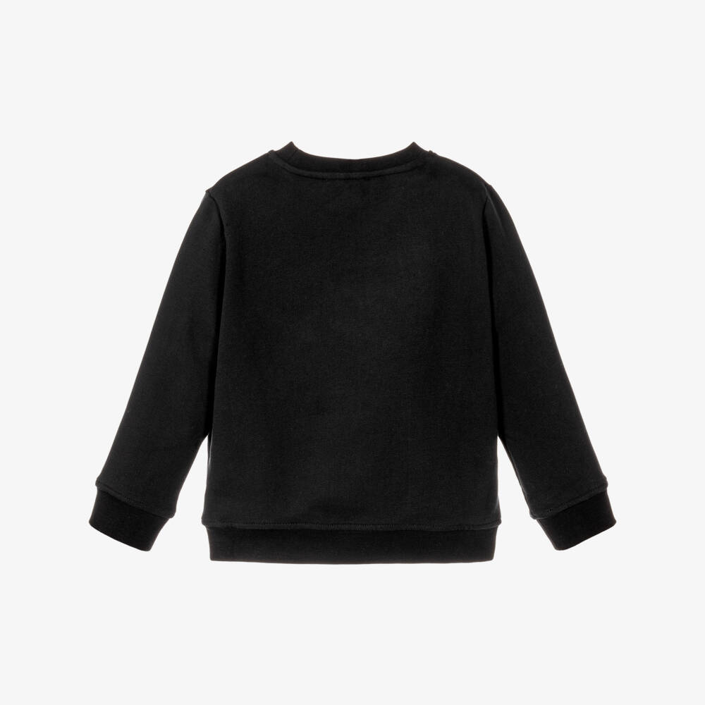 Stella McCartney Kids-Girls Black Cotton Halloween Logo Sweatshirt | Childrensalon