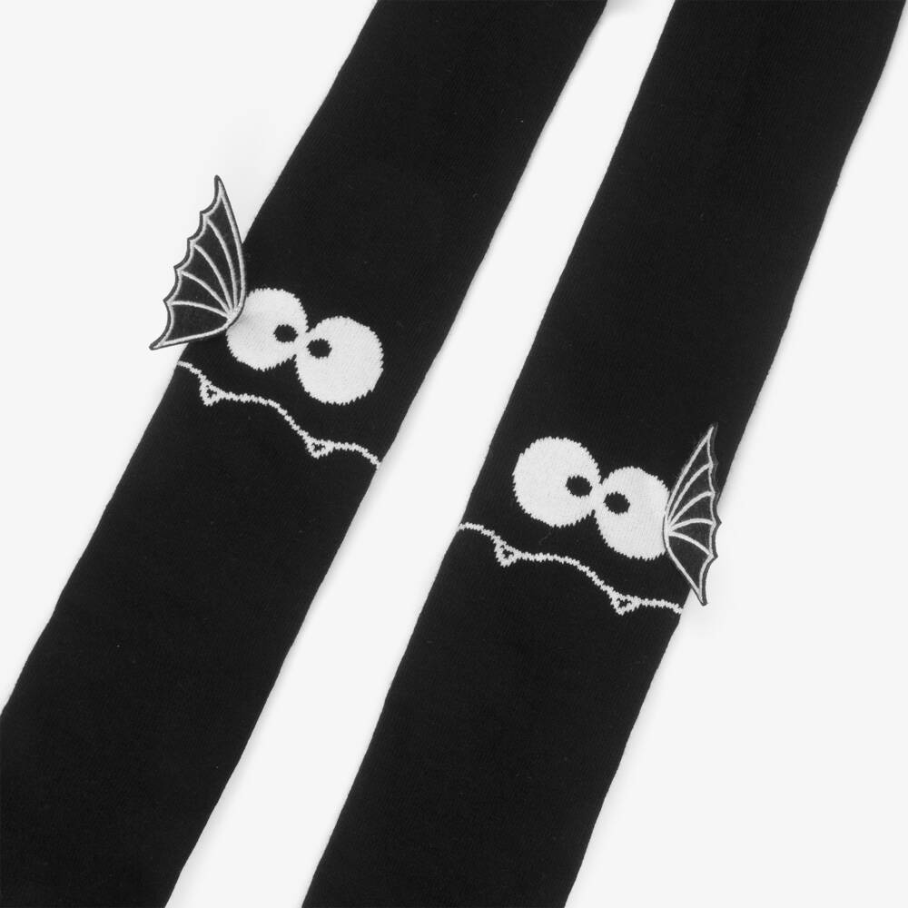 Stella McCartney Kids-Girls Black Halloween Tights with Bat Wings | Childrensalon