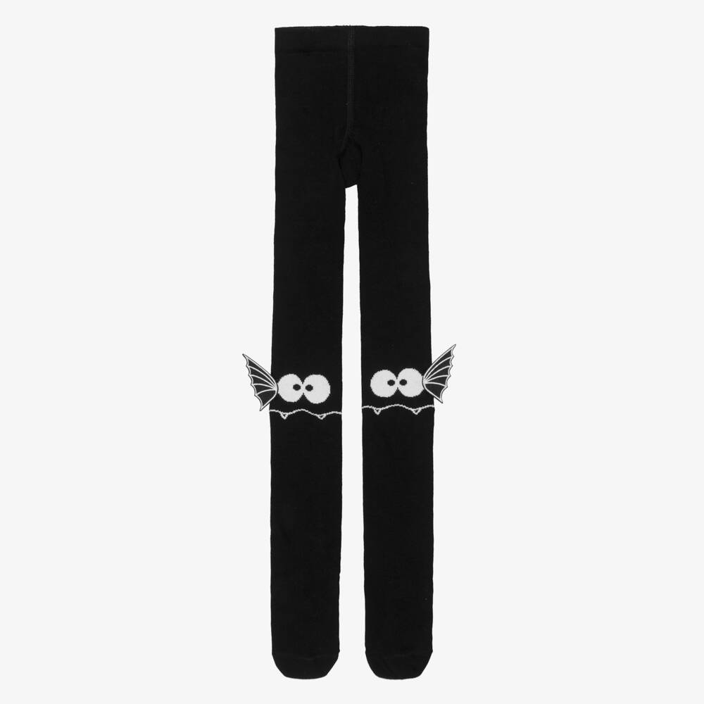Stella McCartney Kids-Girls Black Halloween Tights with Bat Wings | Childrensalon