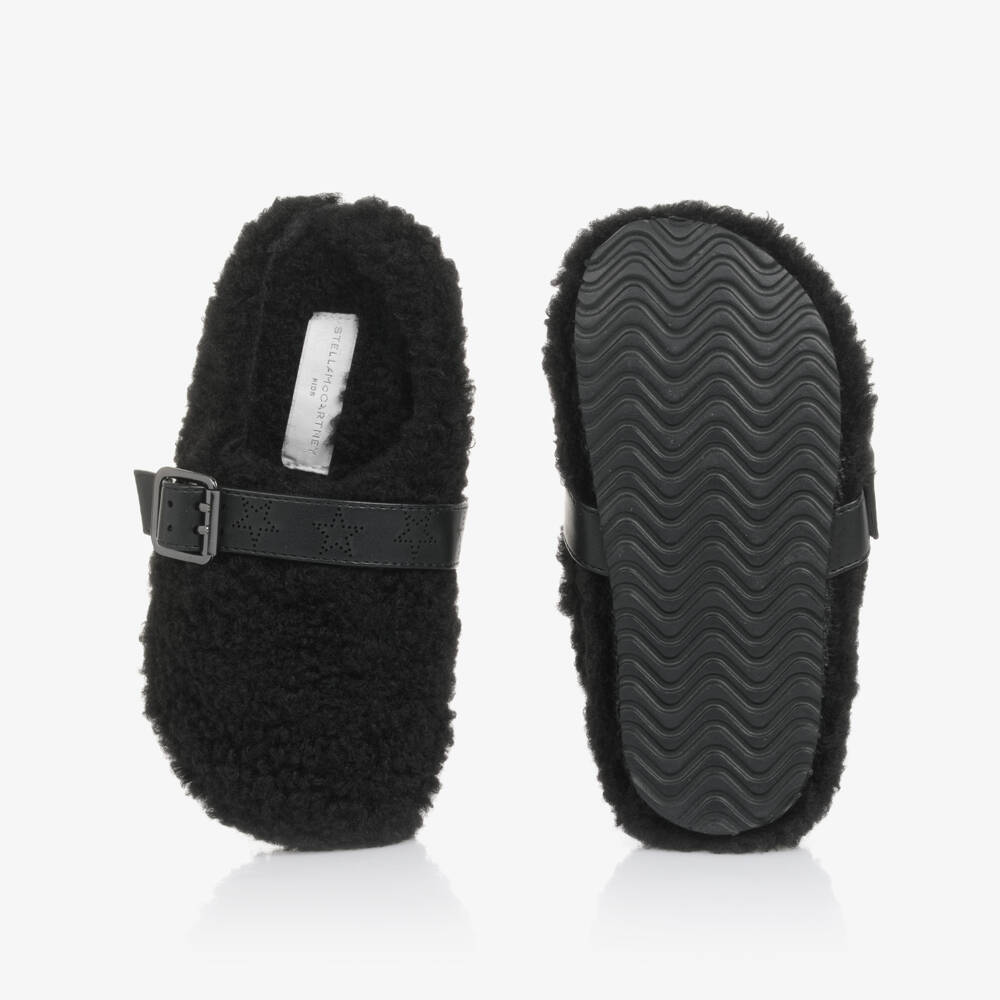 Stella McCartney Kids-Мюли из шерпа черные для девочек | Childrensalon