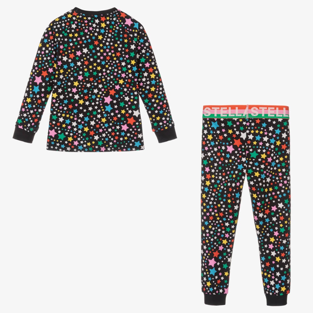 Stella McCartney Kids Ski Wear Capsule-Girls Black Star Base Layer Set | Childrensalon